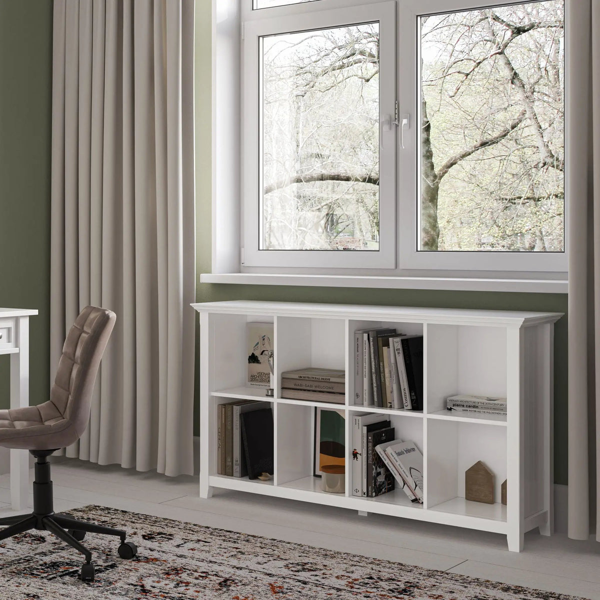 Acadian Cube Storage | Handcrafted Solid Wood | Twelve Large Cubbies | 57 Inch Width