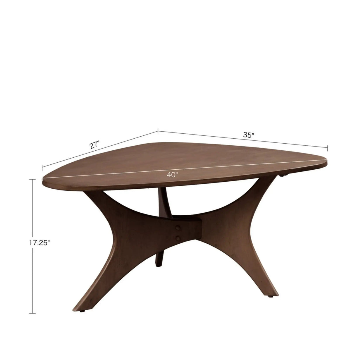 Triangle Accent Table | Wood Veneer Top | Natural Elm Finish