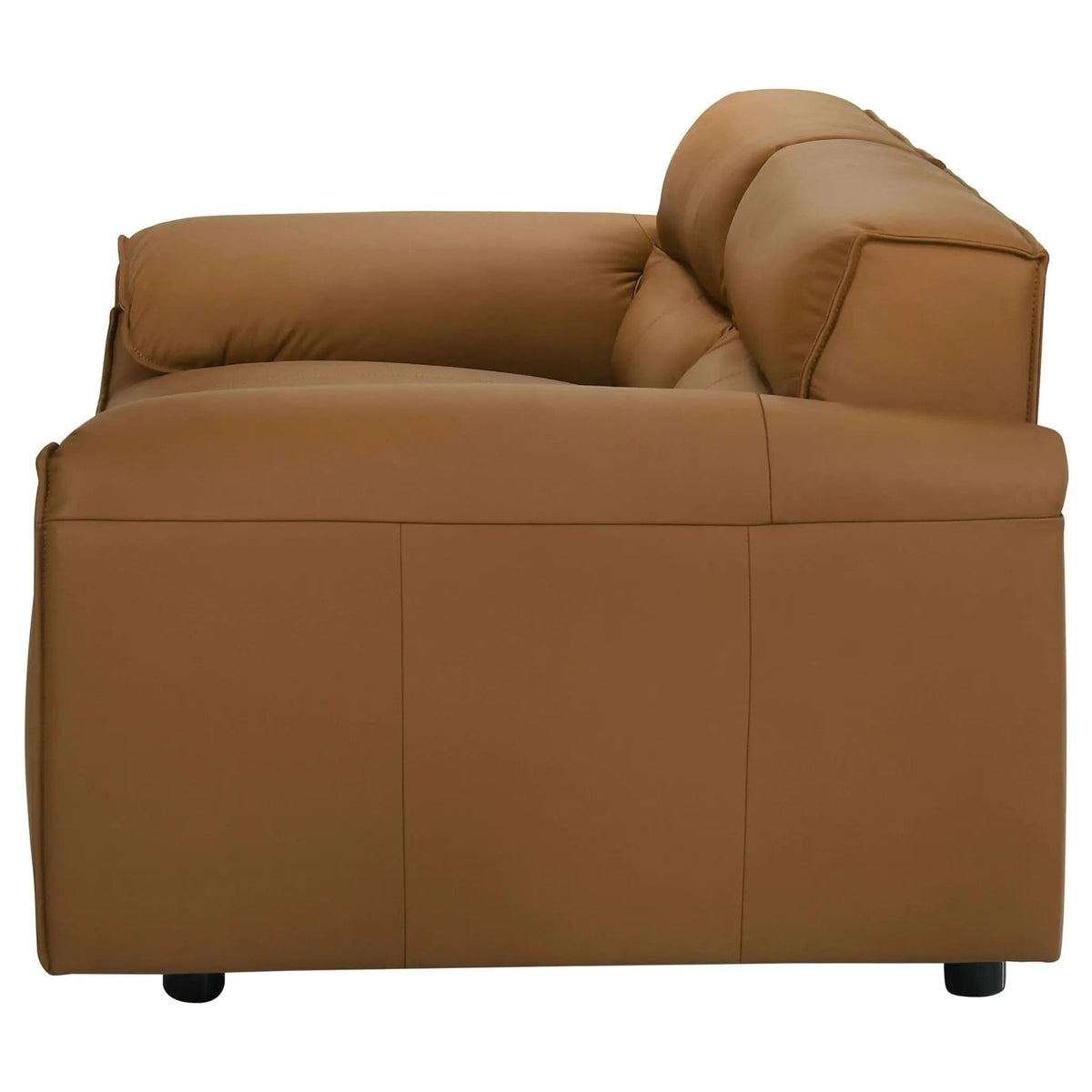Buxton Top Grain Leather Upholstered Loveseat | 73.5 x 37.5 x 29.5 in | Leather | Orange