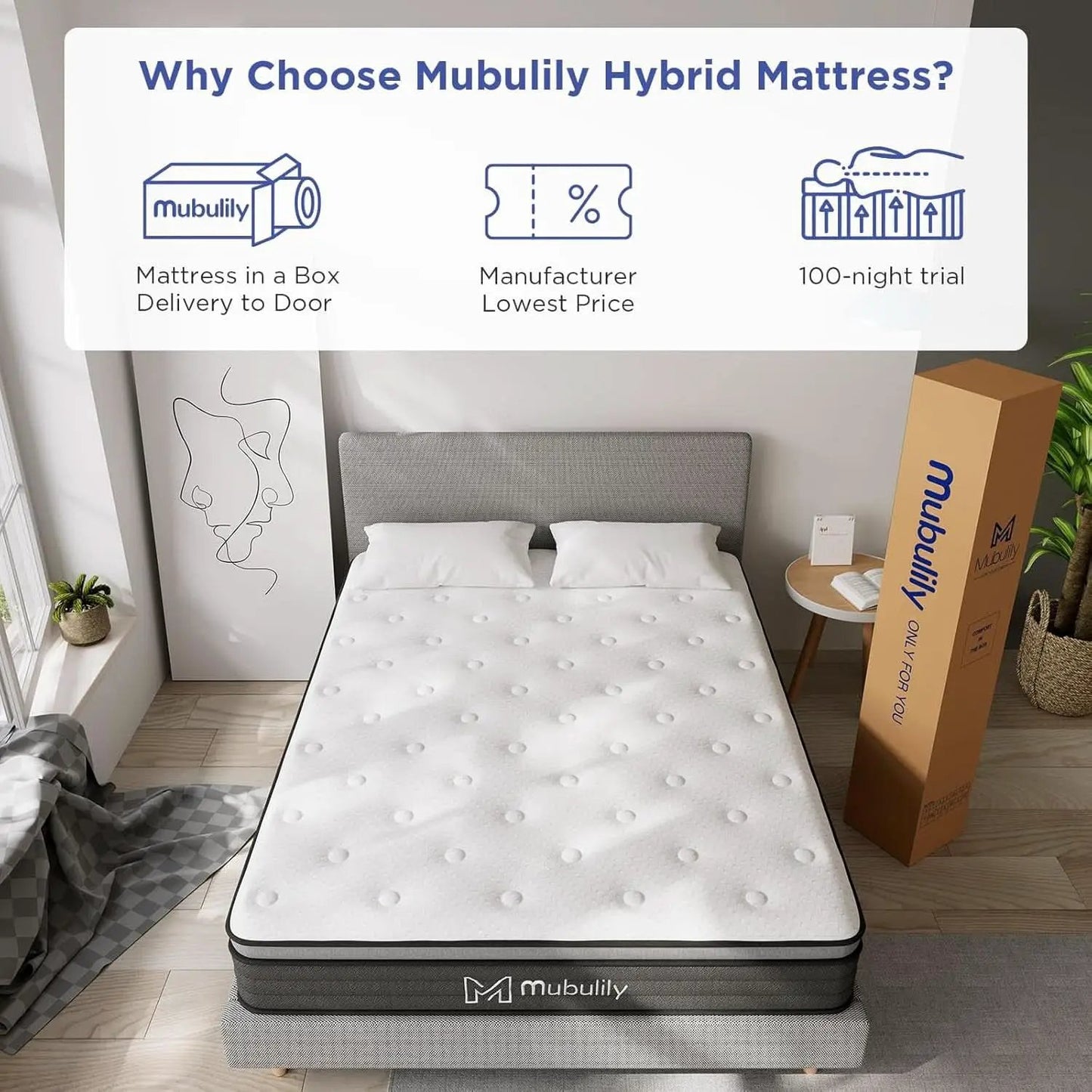 Queen TenInch Hybrid Mattress Gel MemoryFoam CertipurUS from PriceLows™