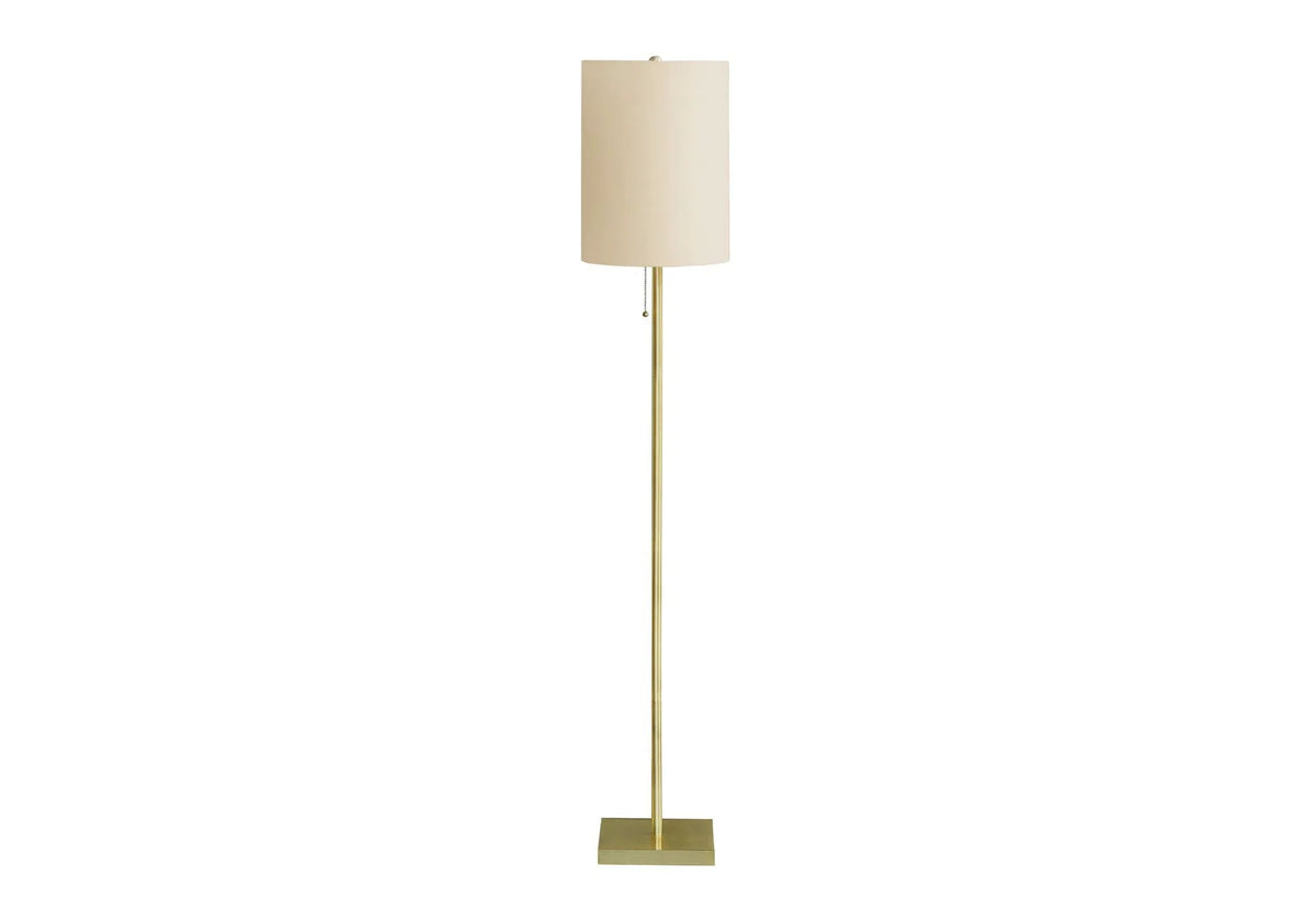 Brass Metal Floor Lamp | 62 Inch Height | Pull Chain Switch | Contemporary Style