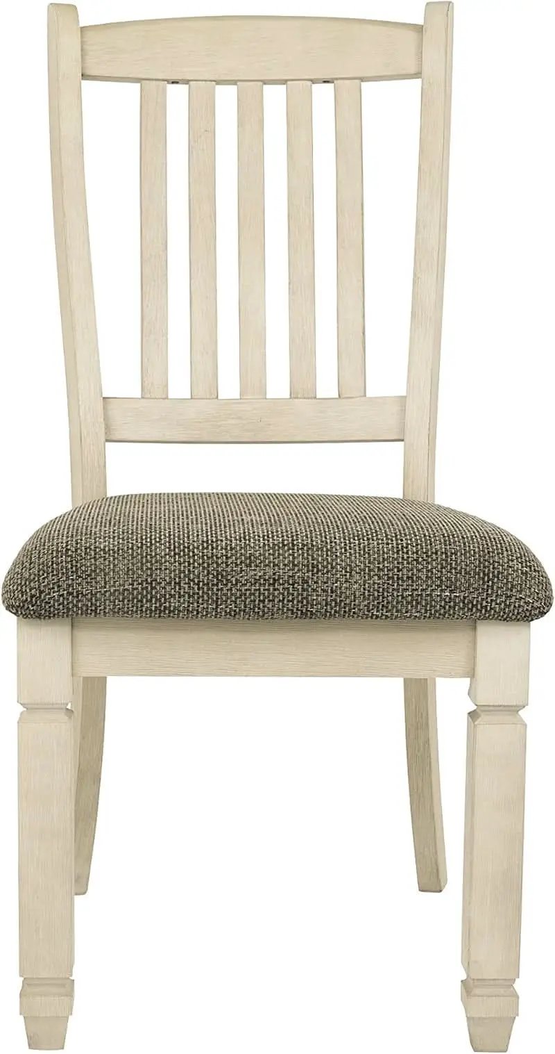 20 Inch Upholstered Dining Chair Antique White Set Of 2 from PriceLows™