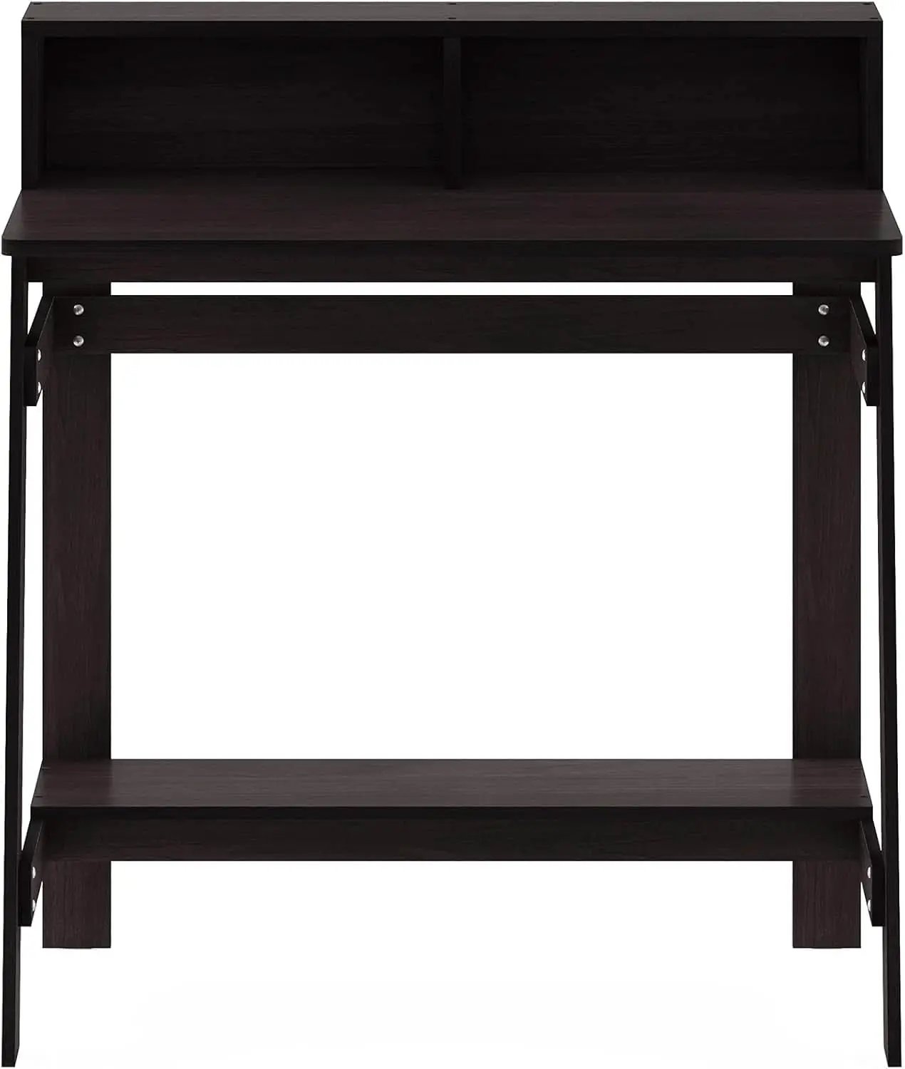 A Frame Computer Desk With Hutch In Dark Walnut Finish from PriceLows™