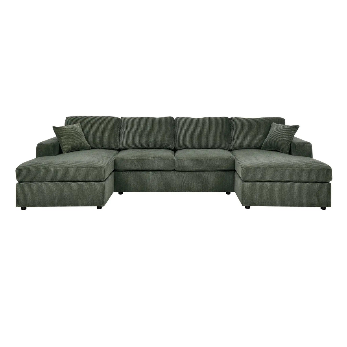 3 Piece Double Chaise Sectional Sofa | Seating For Four | Engineered Wood Frame | 120 Inch Width