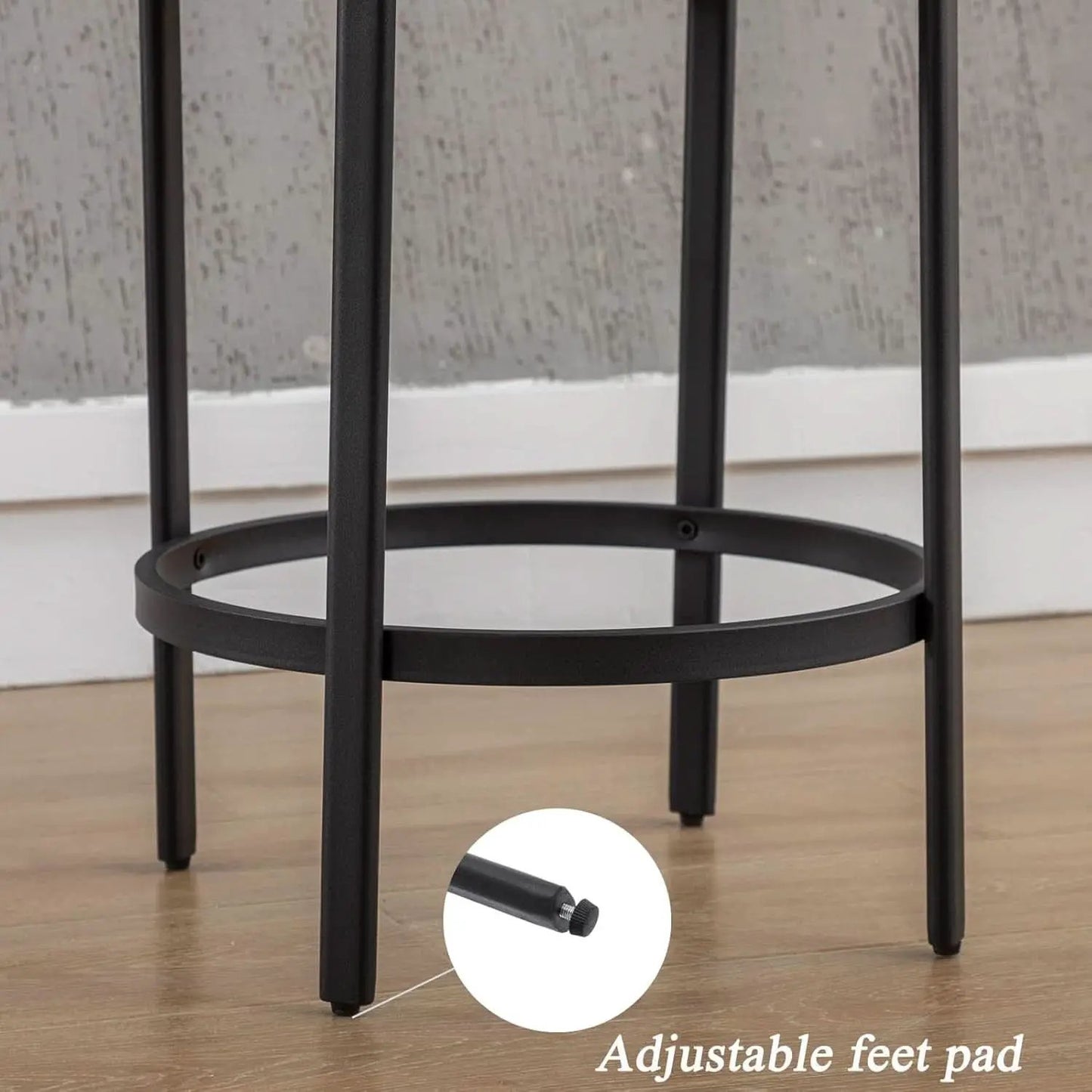 26 Inch Round Faux Leather Bar Stools Set Of 2 White from PriceLows™