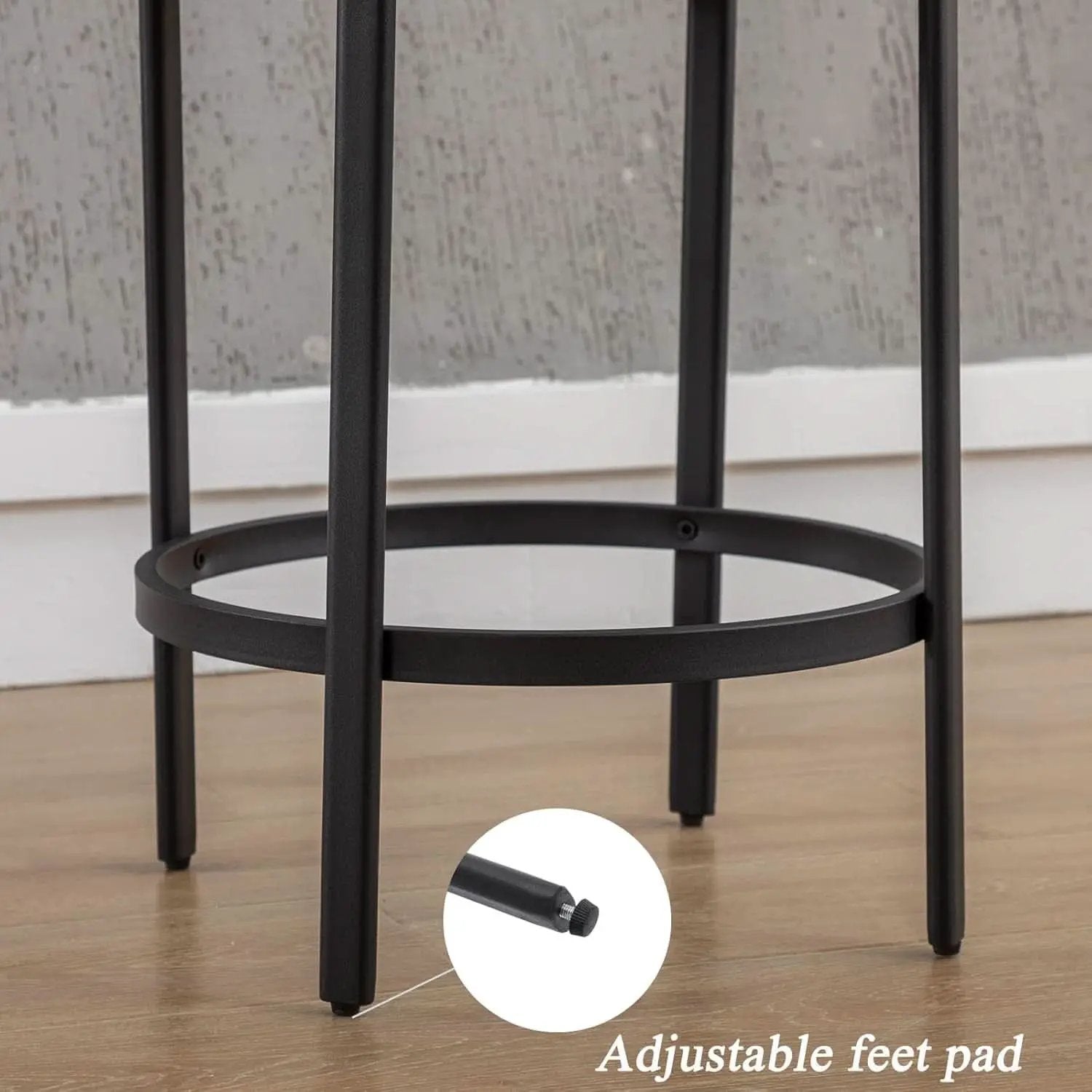 26 Inch Round Faux Leather Bar Stools Set Of 2 White from PriceLows™