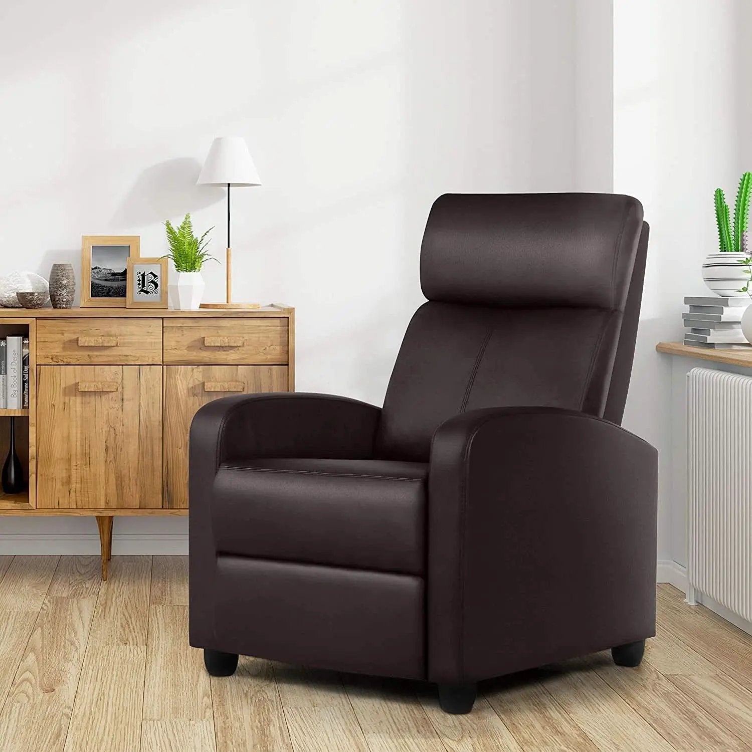 Set Of 2 PU Leather Padded Recliner Chairs For Living Room from PriceLows™