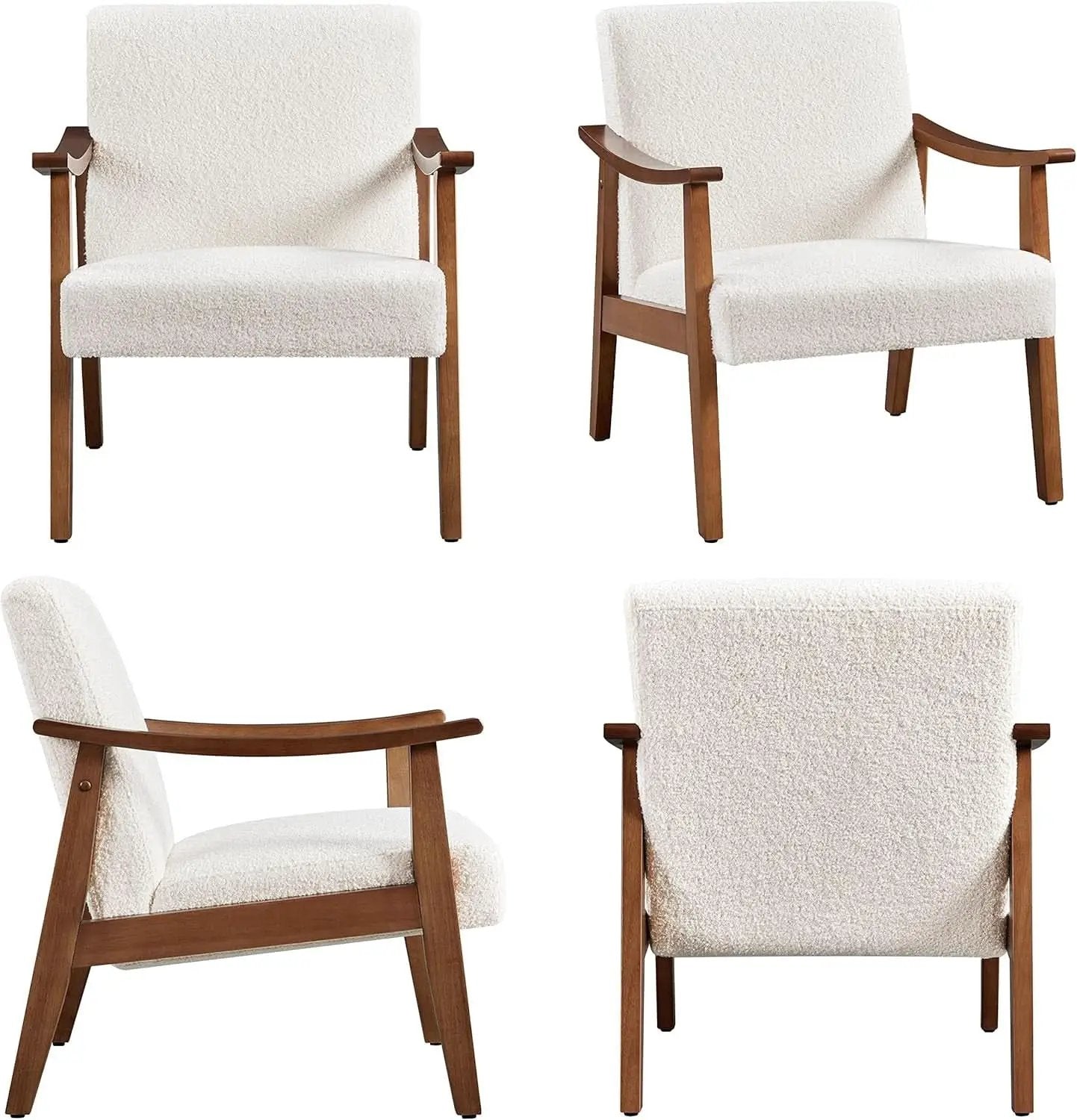 Ivory Professionally Upholstered Fabric Armchair High Back from PriceLows™