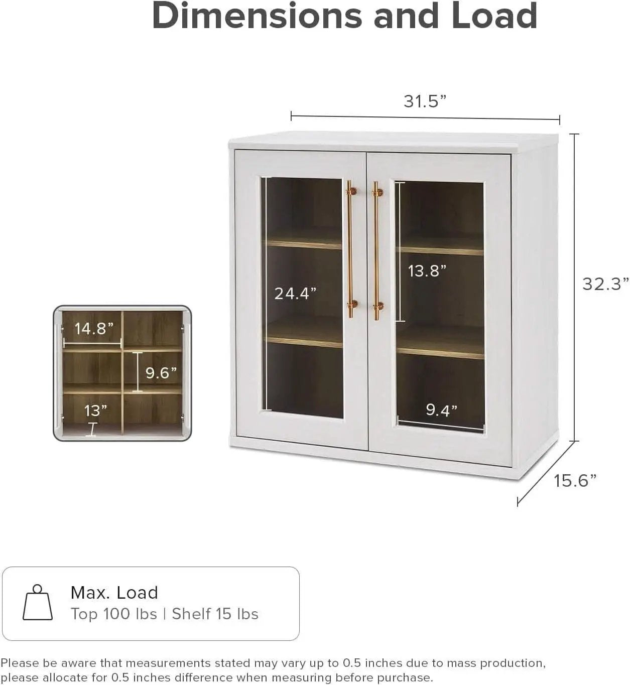 Two Tone Oakwood Acrylic Modular Buffet Cabinet Unit from PriceLows™