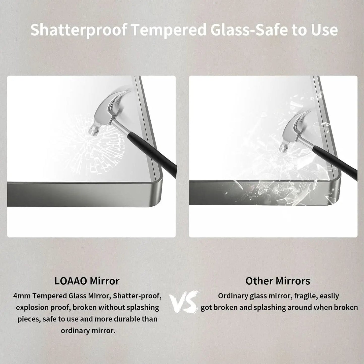 24 By 30 Inch Brushed Nickel Wall Mounted Bathroom Mirror Hangs Horizontally Or Vertically from PriceLows™