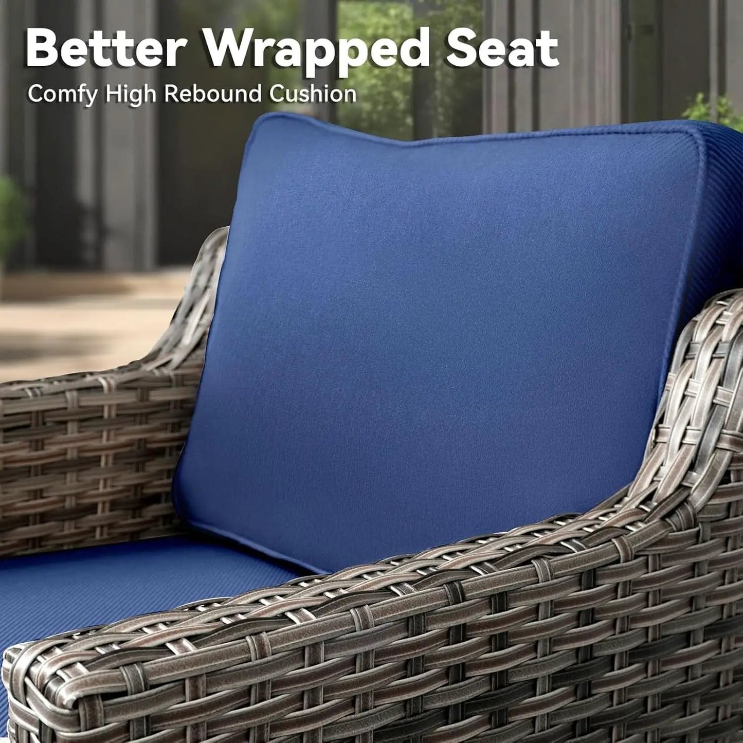 Outdoor Patio Furniture Set 5 Piece All Weather Wicker from PriceLows™