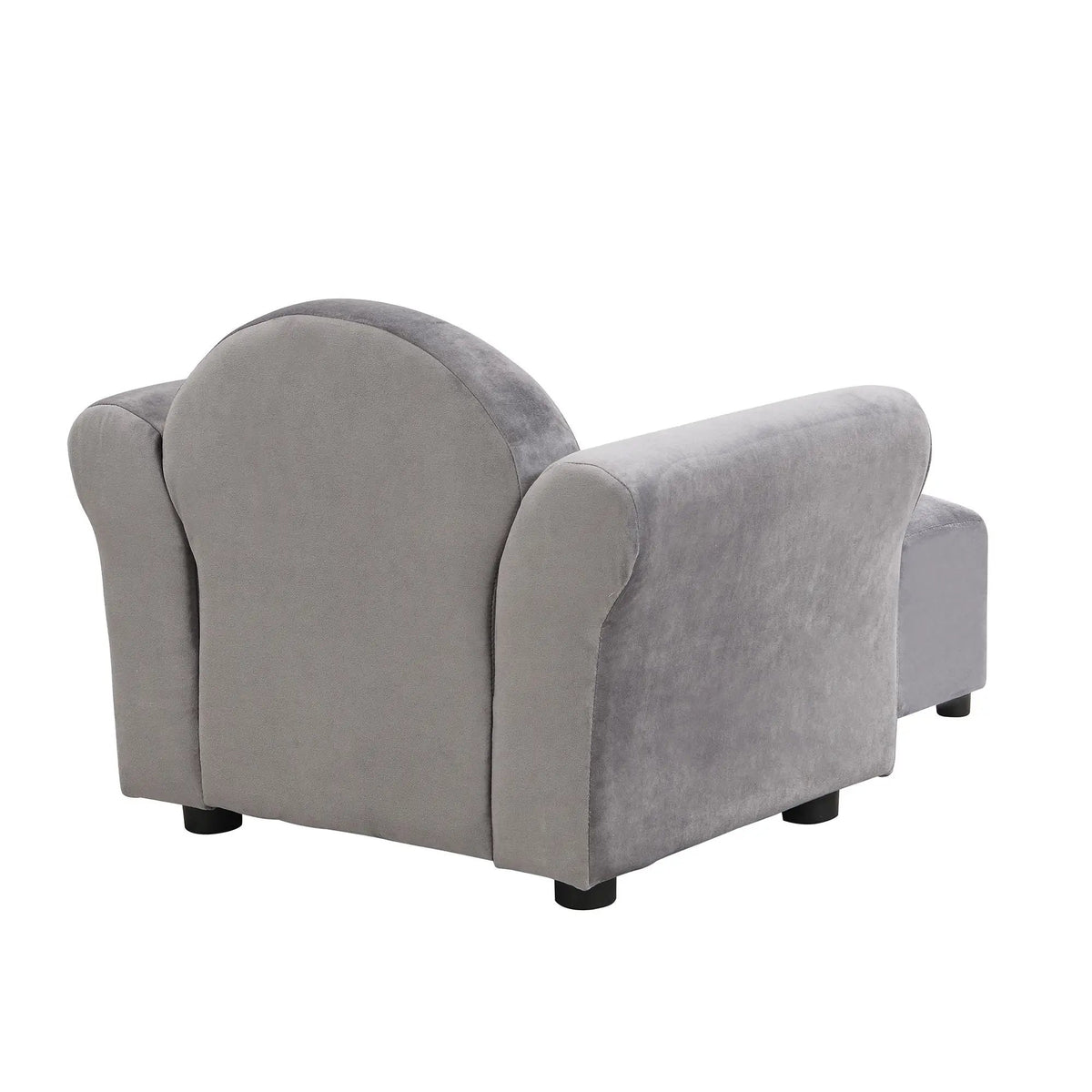 Kids Recliner | Upholstered Couch With Ottoman | Dark Gray