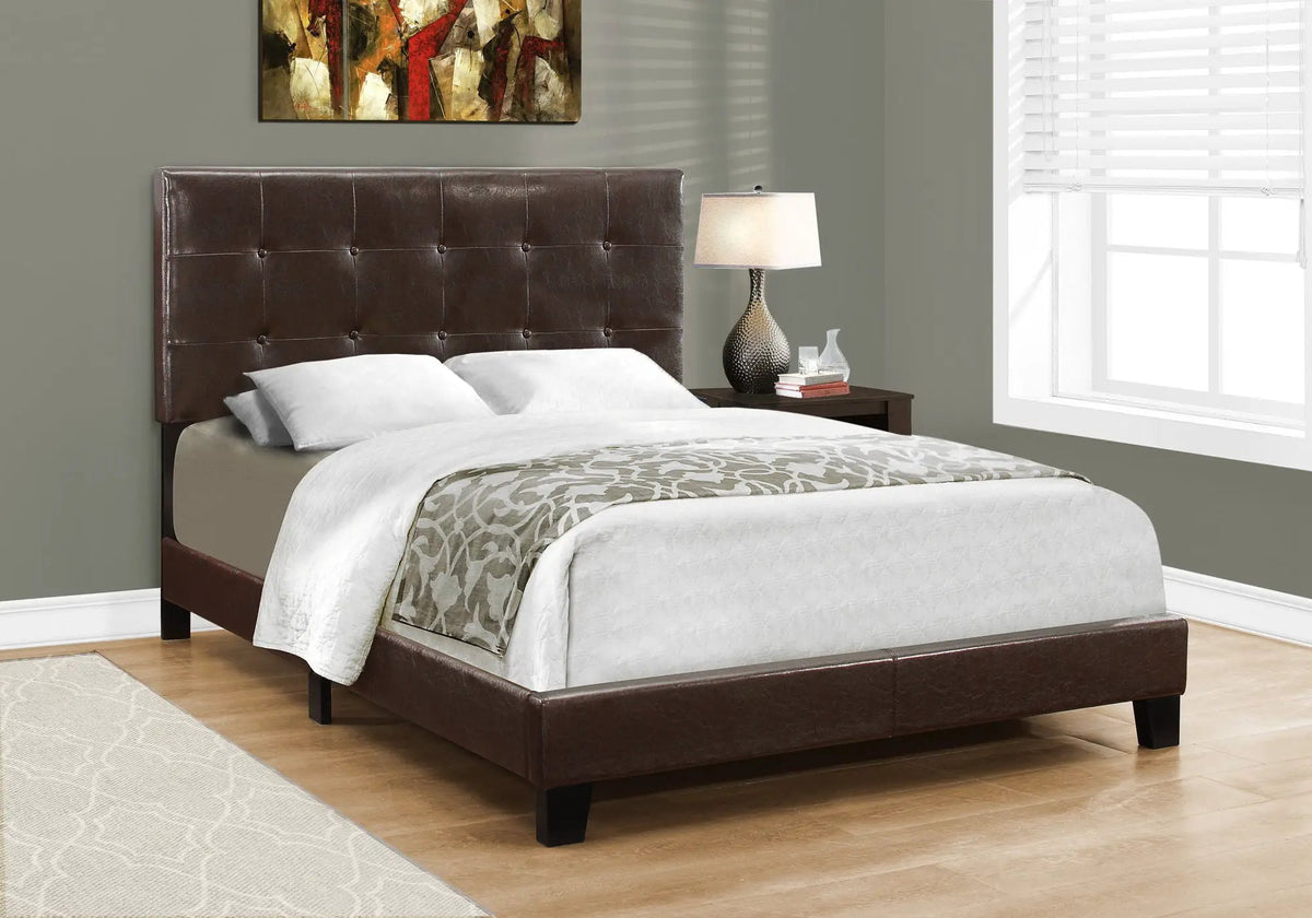 Upholstered Platform Bed Frame | Transitional Style | Frame Only | Thick Foam Padding