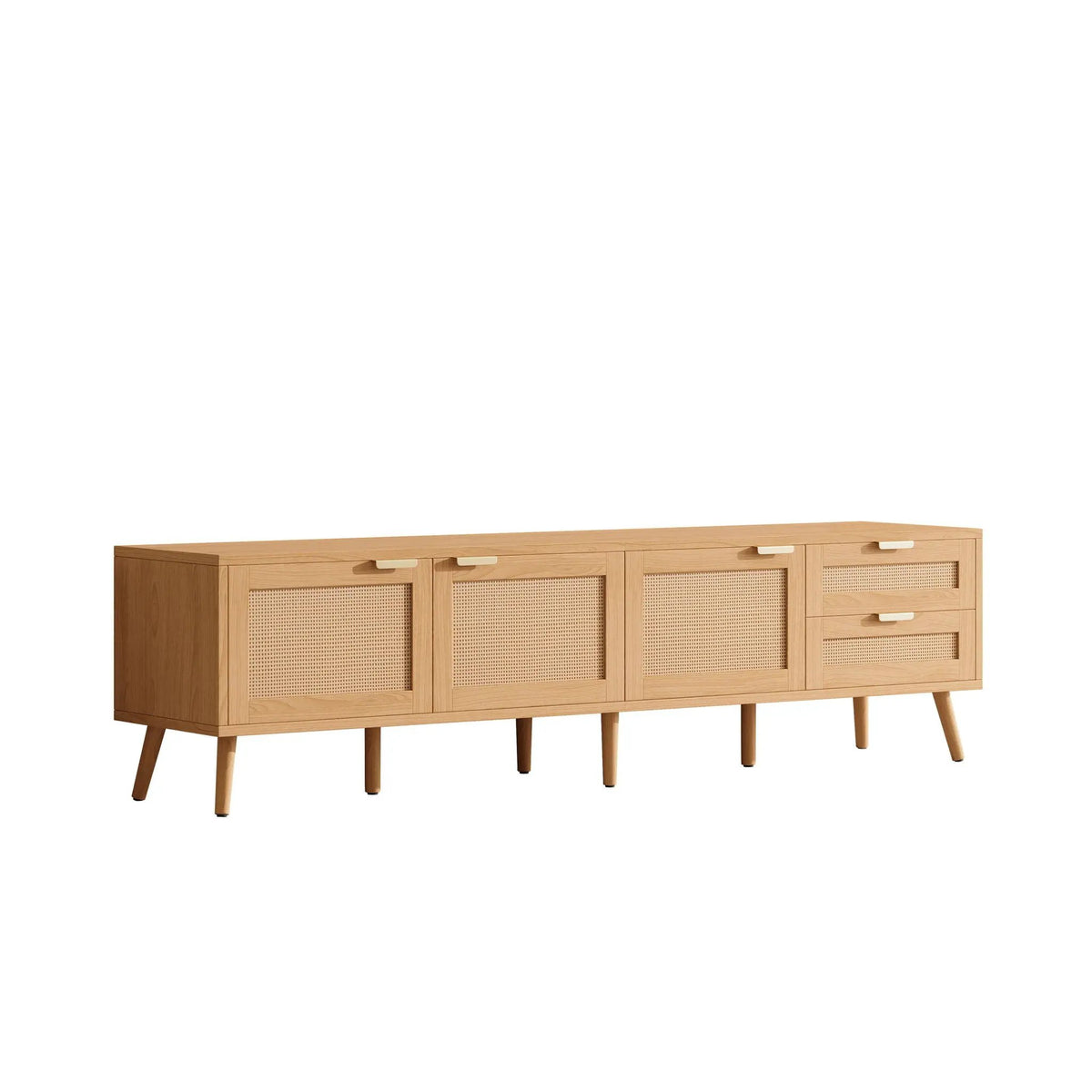 TV Stand | 2 Drawers | Cable Management | Natural Rattan