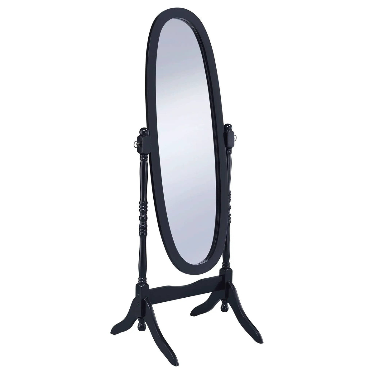 Foyet Wood Adjustable Full Length Cheval Mirror | 23 x 19.5 x 59 in | Engineered Wood & Glass | Black