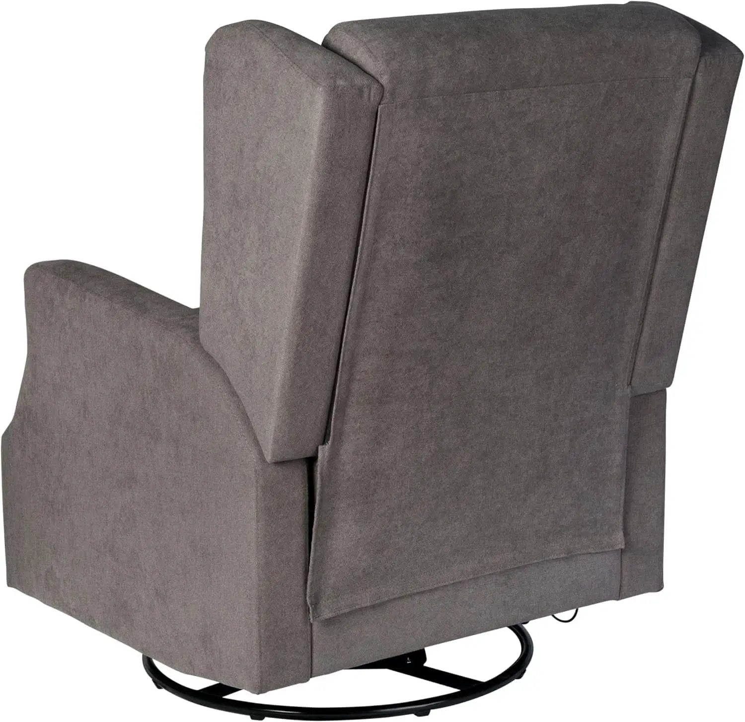 Omma Wingback Swivel Glider Recliner Dark Gray Upholstered from PriceLows™