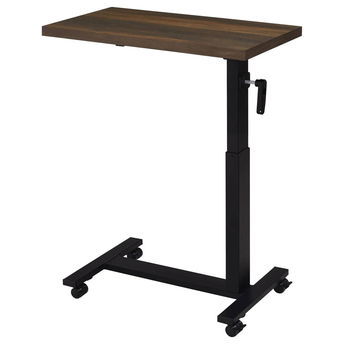 Westpark Height Adjustable Mobile Bedroom C-Table Dark Pine | 28 x 15.5 x 27.75 in | Steel & Wood | Bedroom