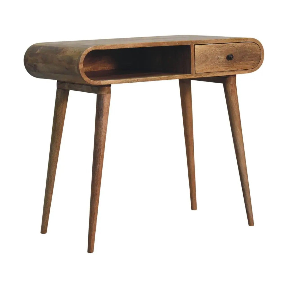 Writing Desk, Curved Chestnut | 35.43 x 17.72 x 31.5 in | Mango Wood | Home Office
