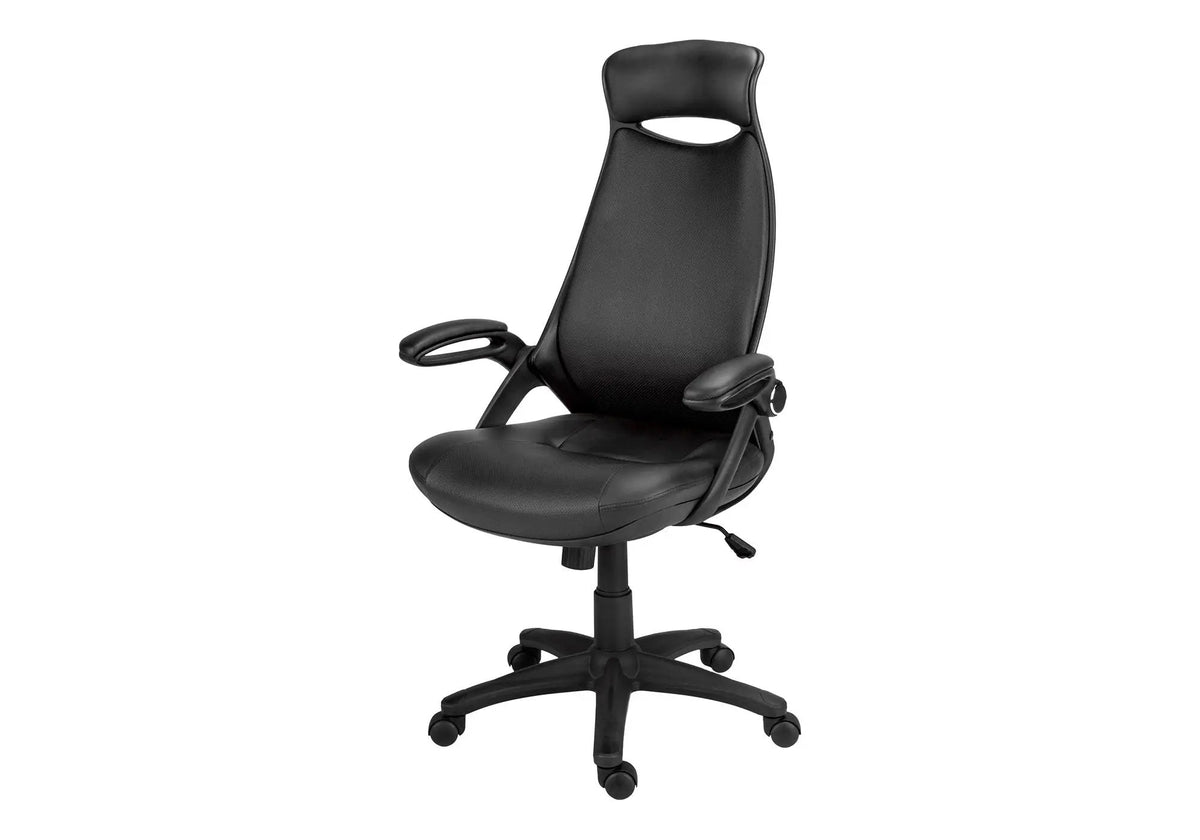 High-Back Executive Office Chair | Ergonomic Curved Backrest | Armrests | 45 Inch Height