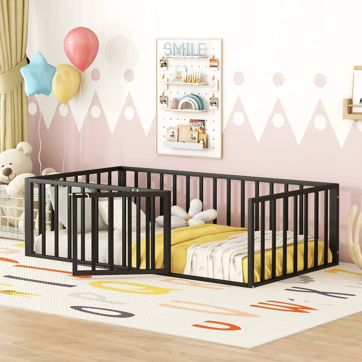 Metal Floor Bed Frame | Raised Fence Gate | Low Platform Design