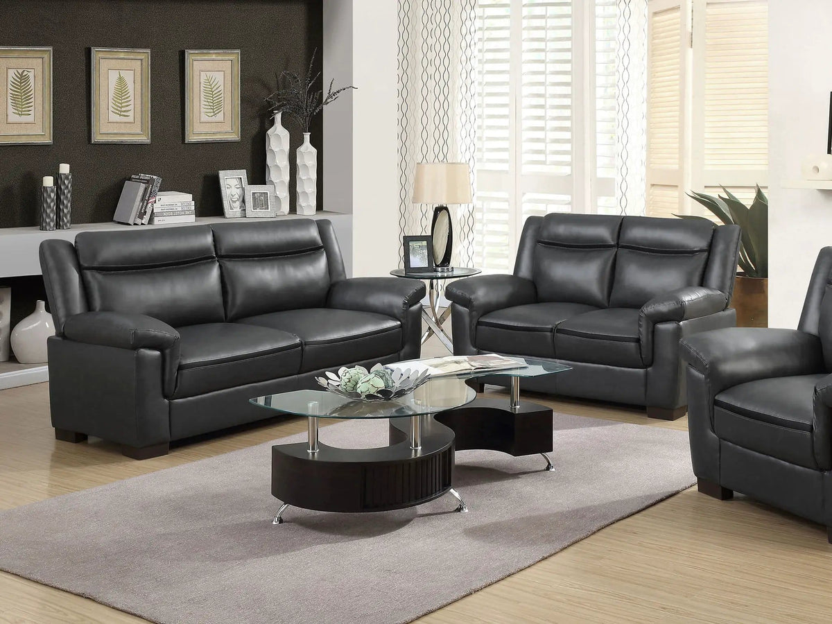 Arabella 2-piece Upholstered Padded Arm Sofa Set | 2-Piece Set | Living Room Furniture | Grey