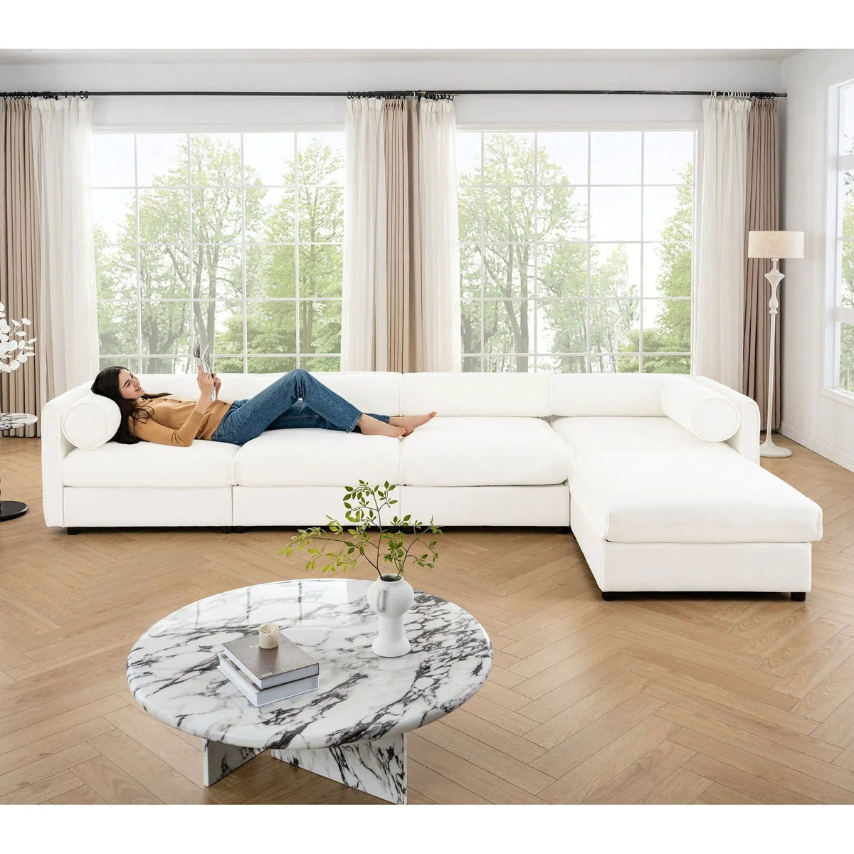 Contemporary Elegant Sofa With Storage And Ottoman 2 Piece Living Room Set | 2 Piece Living Room Set | Living Room Furniture | Living Room