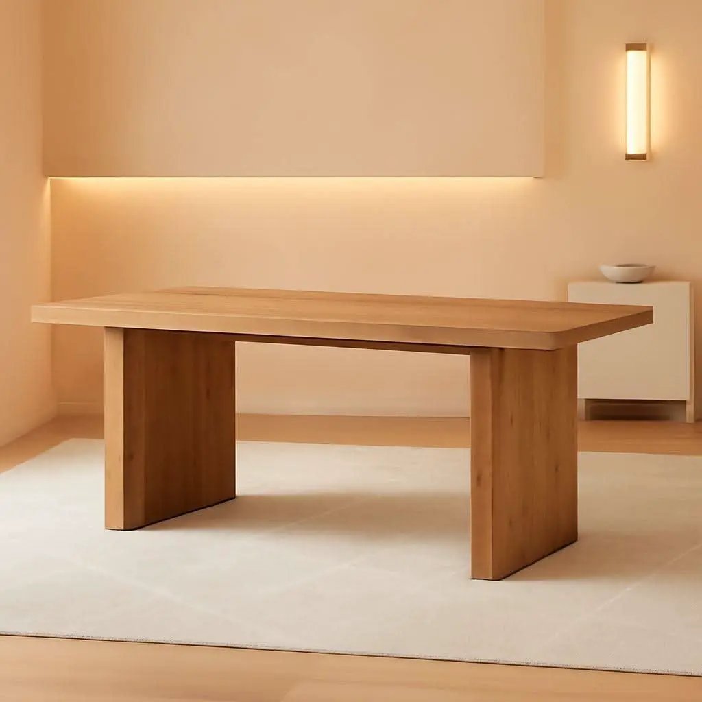 63 Inch Walnut Farmhouse Dining Table Seats Four To Six from PriceLows™