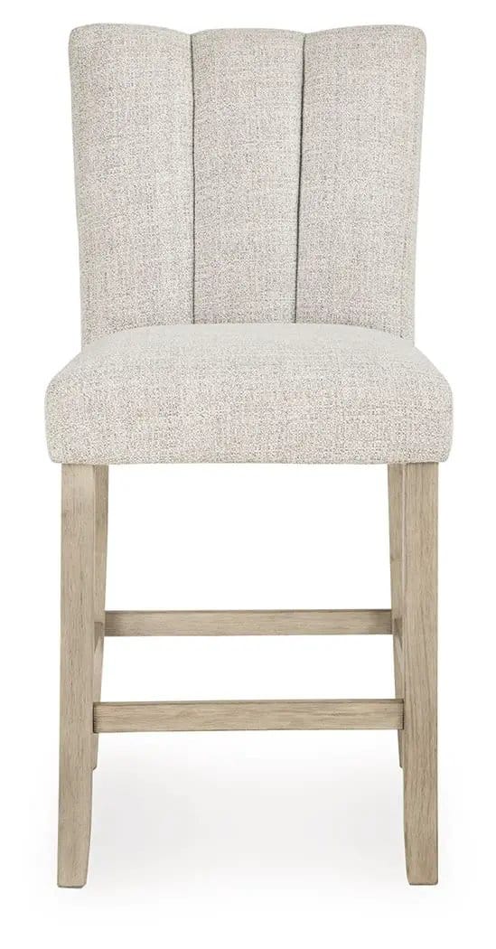 Larawyn Upholstered Barstool (Set of 2) | 19 x 24.13 x 39.75 in | Solid Wood & Fabric | Bisque
