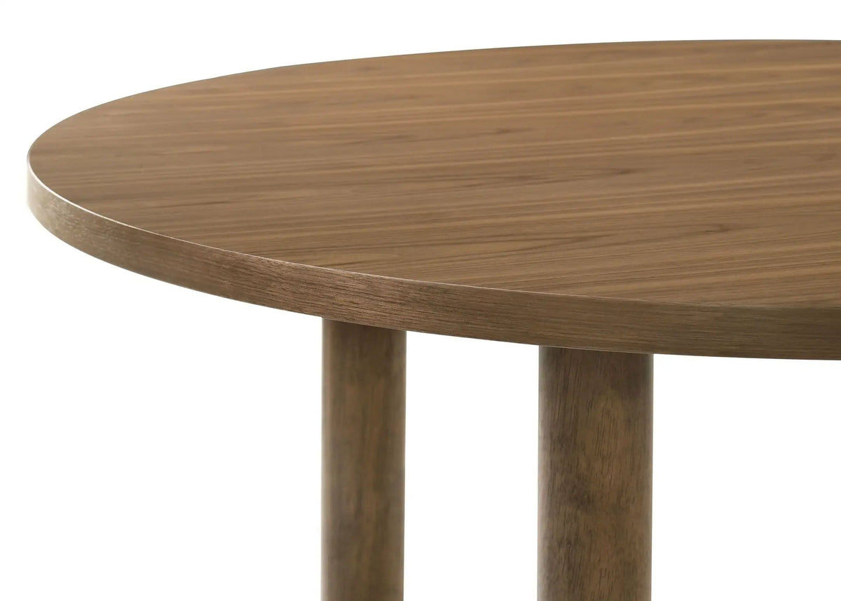 Crestmore 46-inch Round Wood Dining Table | 45.75 x 45.75 x 30 in | Walnut & Veneer | Walnut