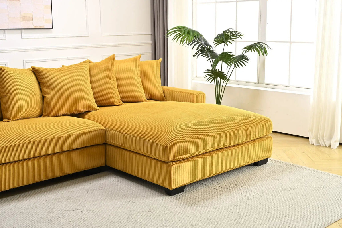 Luxe Oversized Sectional Sofa | 2 Piece L Shaped Couch | Chaise Included | Deep-Seated Design