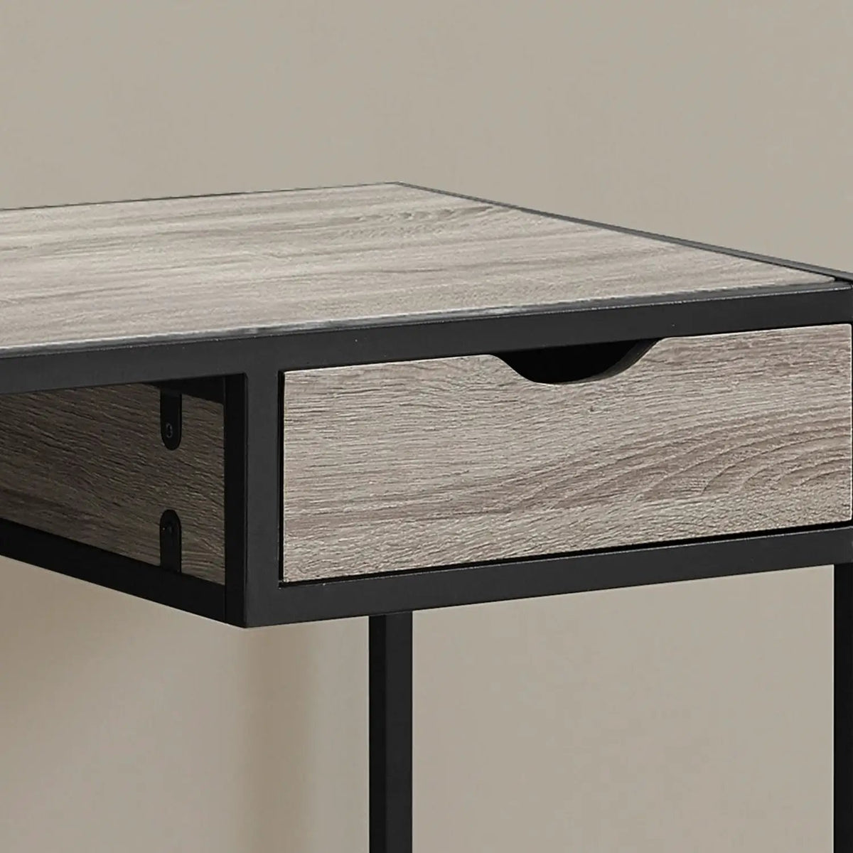 Laptop Computer Desk | 1 Storage Drawer | Slender Metal Frame | Space-Saving Contemporary Design