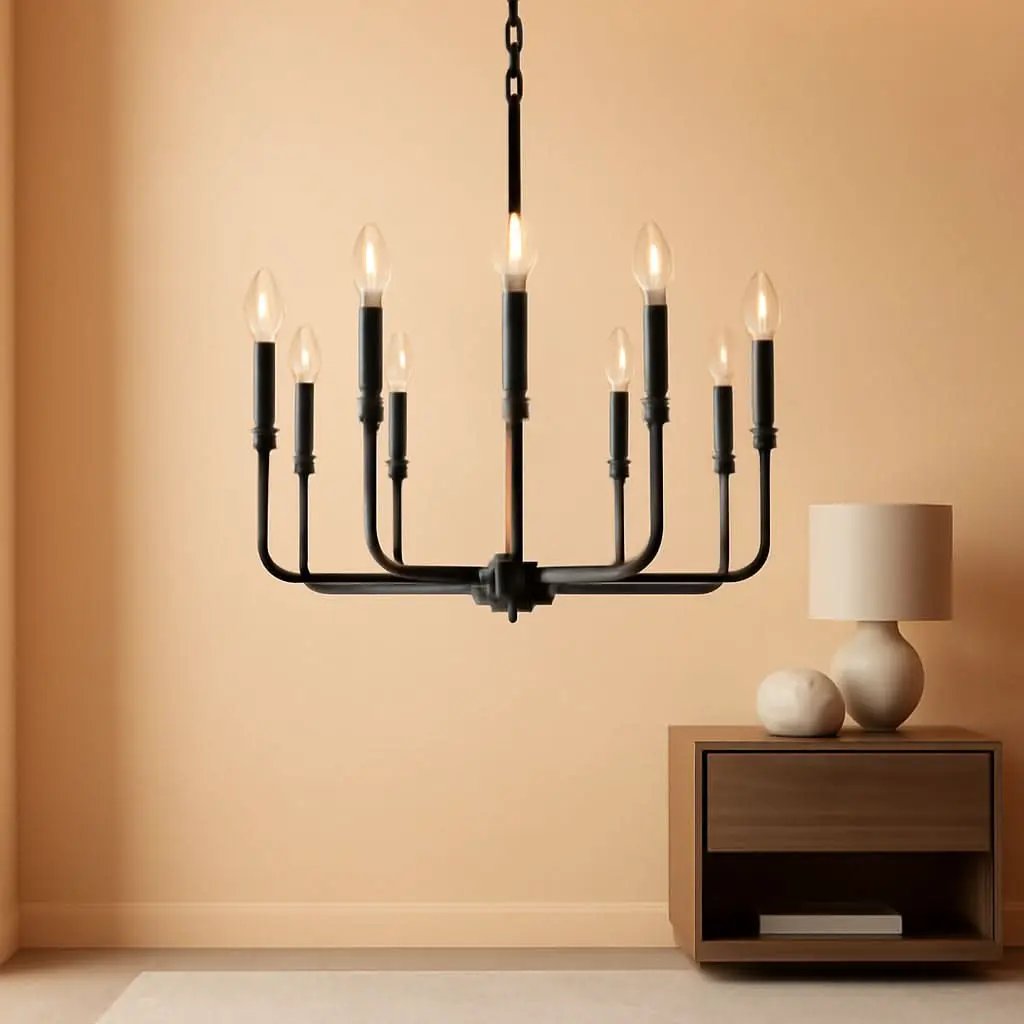 Black Farmhouse Chandelier 9 Light Dining Room Rustic from PriceLows™