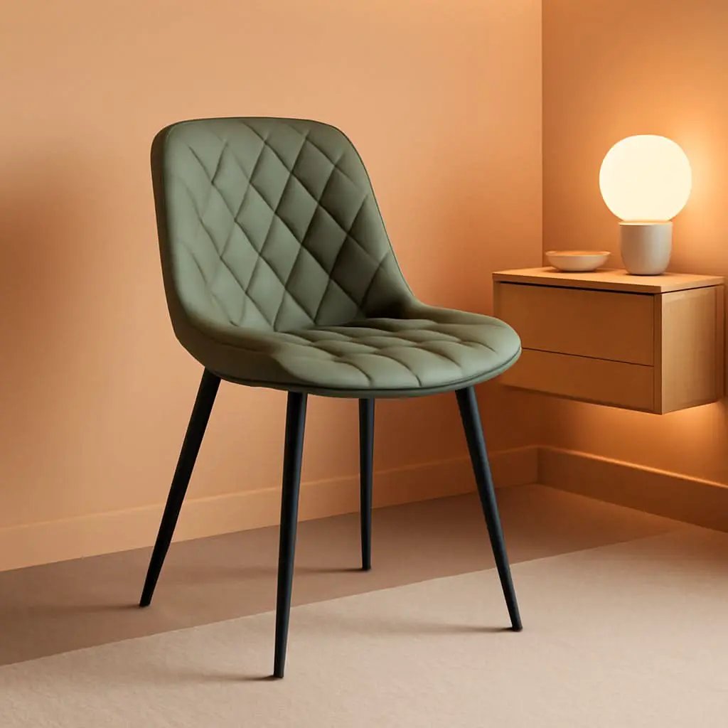 Dining Chairs Set of 2 Olive Cushioned Upholstered from PriceLows™