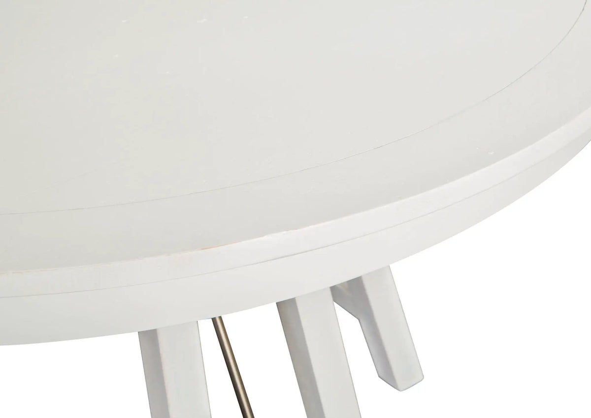 Heron Cove Round Dining Table | 52 x 52 x 30 in | Metal & Veneer | Chalk White
