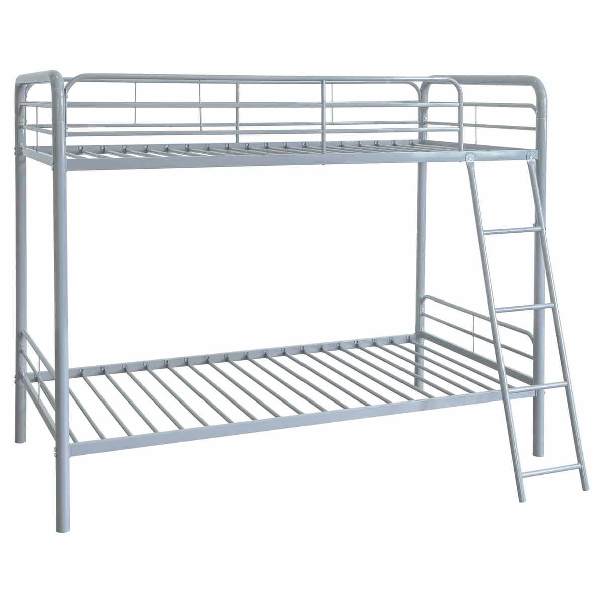 Carson Metal Twin Over Twin Bunk Bed Glossy | 78 x 41.5 x 61.25 in | Metal | Silver