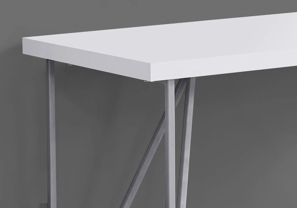 White Computer Desk | 47.25 Inch Width | Thick Panel Desktop | Home Office Laptop Use