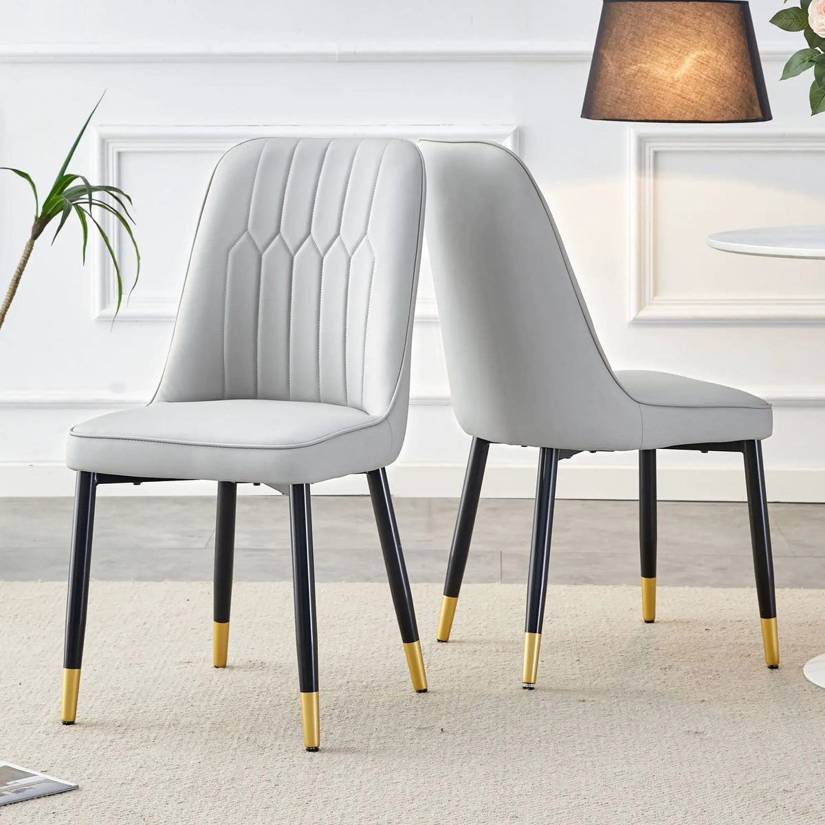 Modern Chair With Metal Legs Chair Set | 2 Pieces | Metal | Dining Room