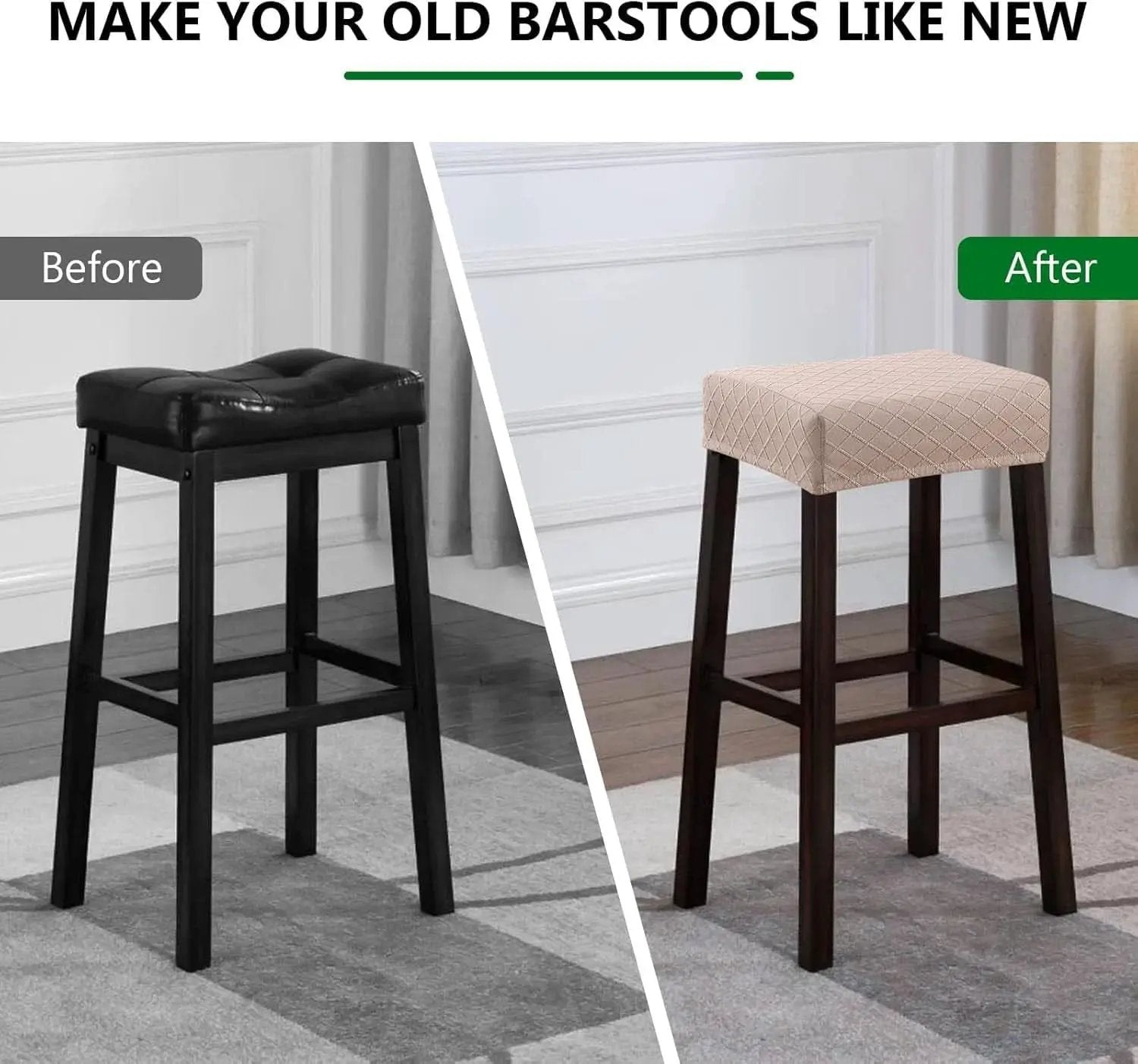 Rectangular Bar Stool Covers 2 Pack Waterproof Stretch from PriceLows™