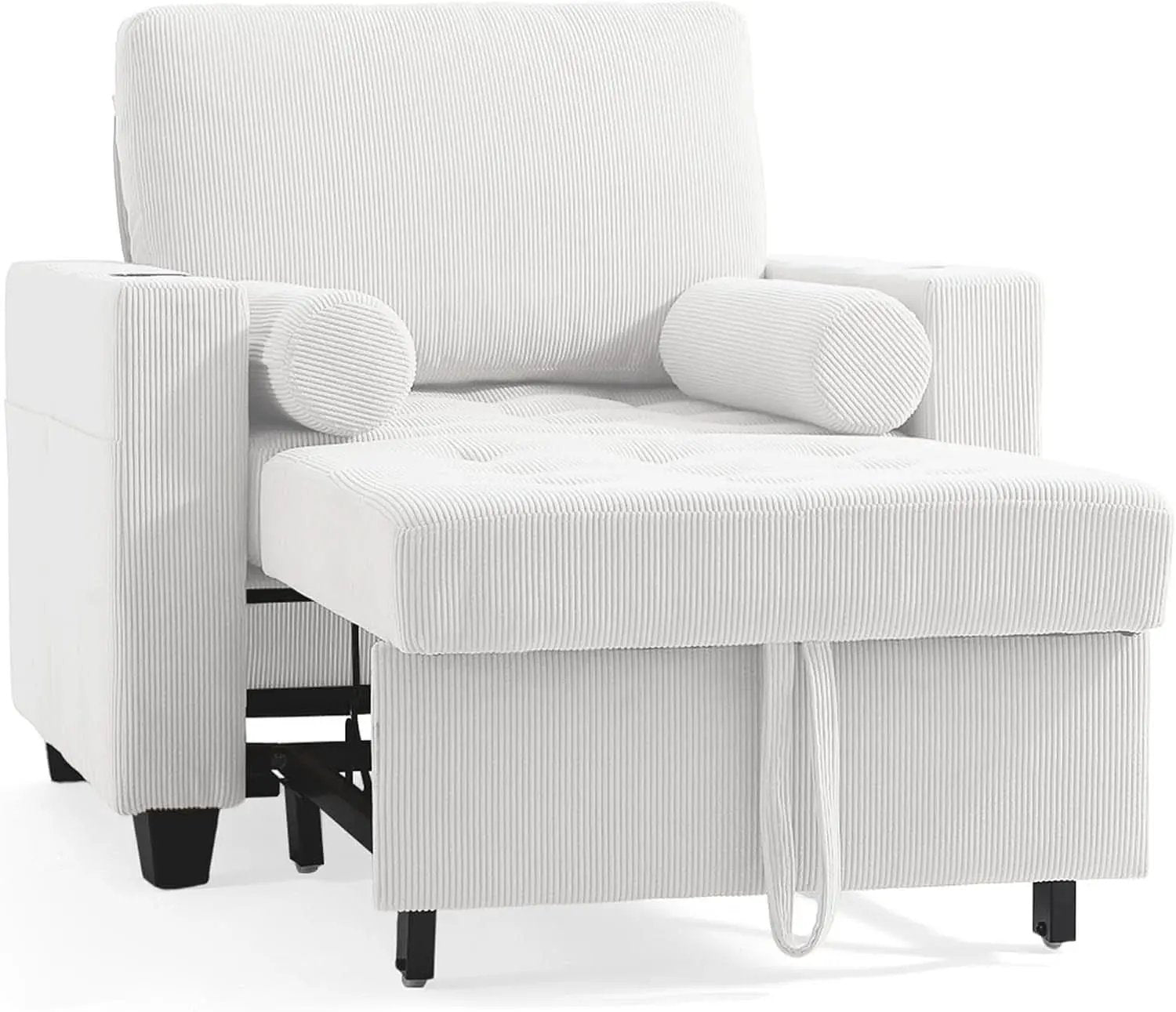 Beige Adjustable Sleeper Chair Sofa Bed Upholstered from PriceLows™