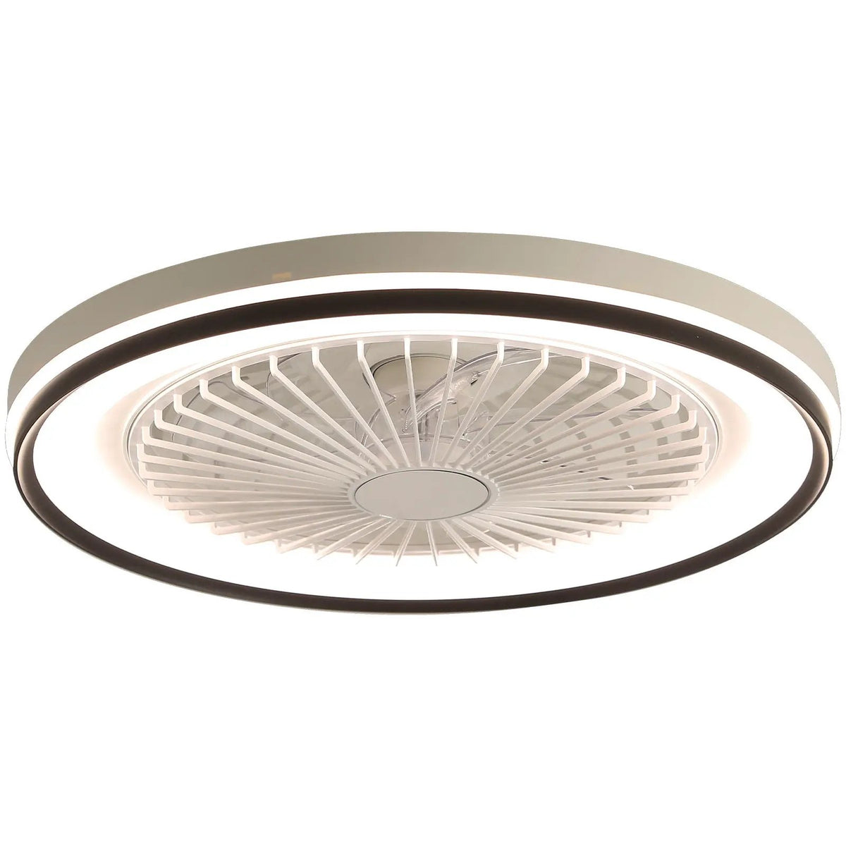Enclosed Bladeless Ceiling Fan | RGB LED | 7 Transparent ABS Blades | 6 Speed Remote