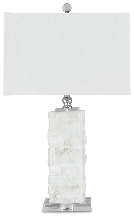 Malise Alabaster Table Lamp | 15 x 9 x 26.75 in | Acrylic | White