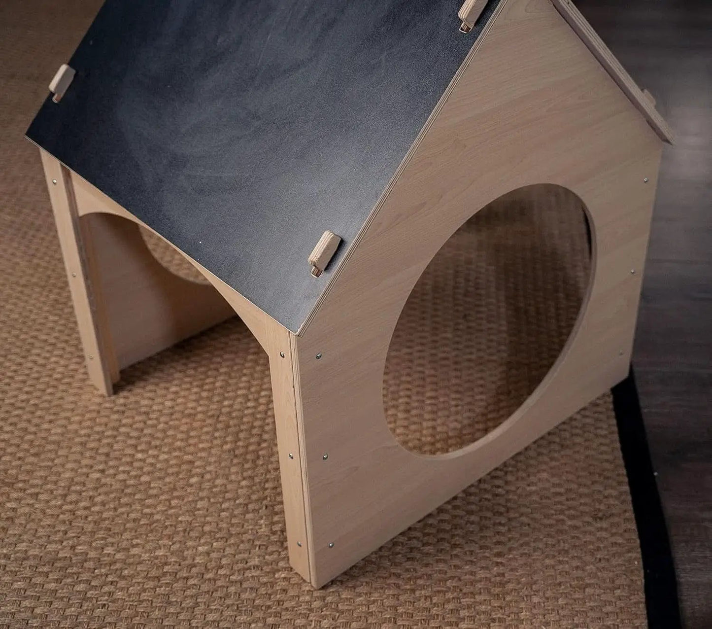 Indoor Montessori Wooden Playhouse With Chalkboard from PriceLows™