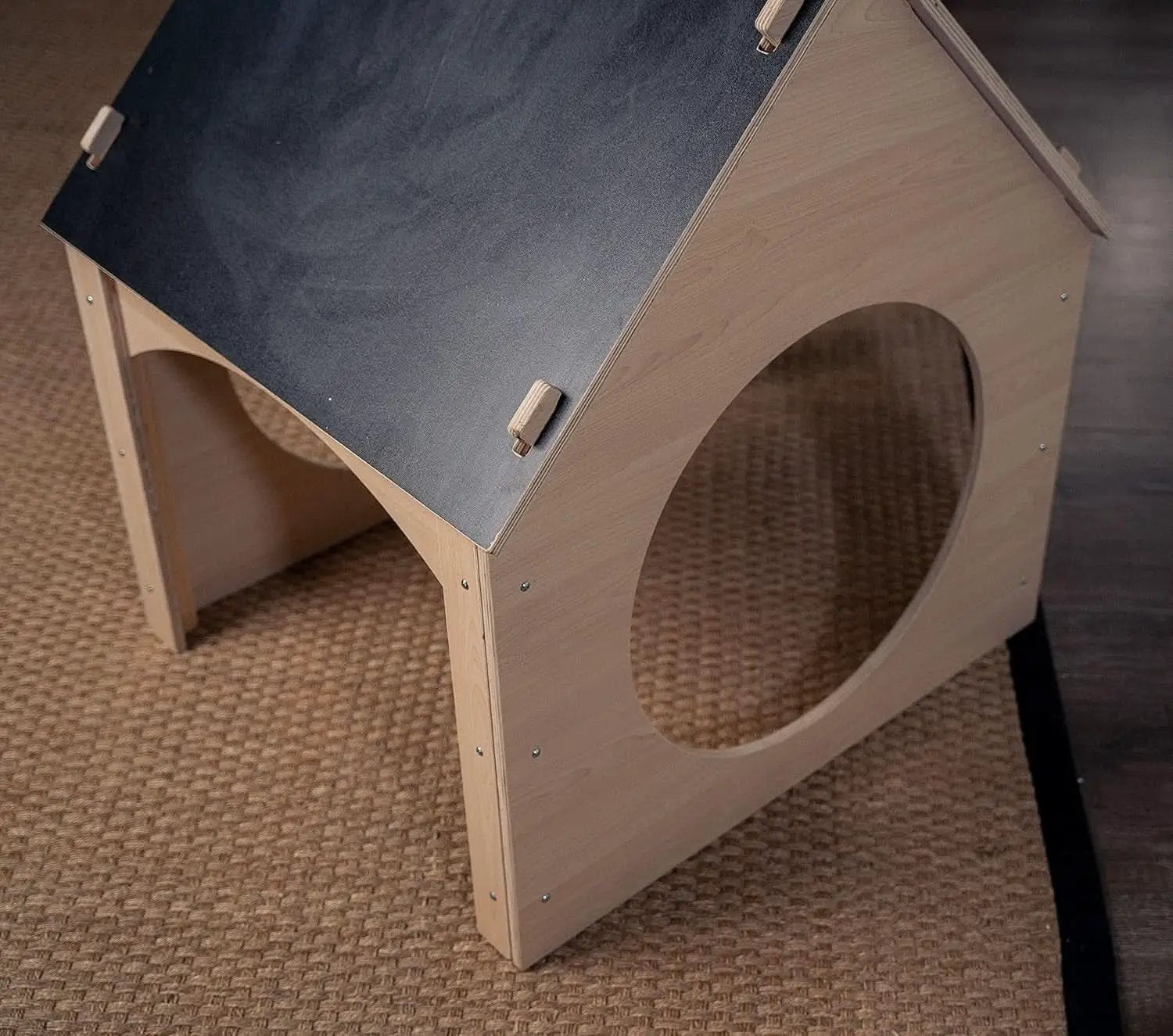 Indoor Montessori Wooden Playhouse With Chalkboard from PriceLows™