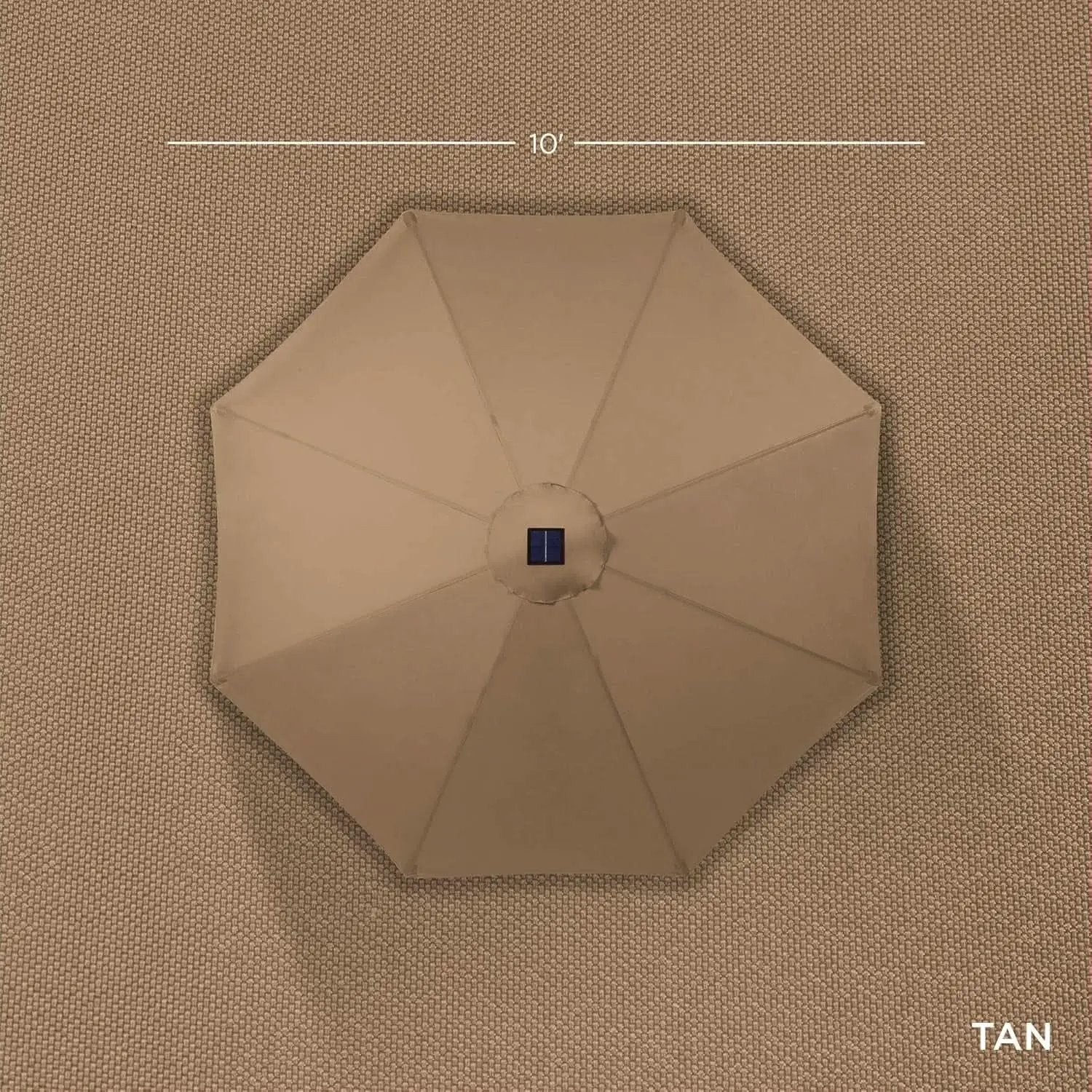 10 Ft Solar LED Patio Umbrella With Tilt Adjustment And UV Resistant Fabric All Weather Use from PriceLows™