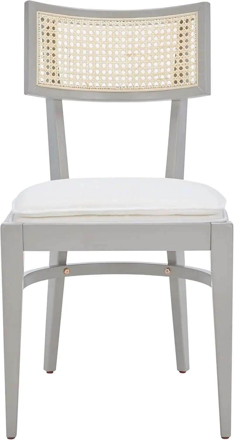 Coastal Grey Cane Seat Cushion Dining Chair For Kitchen from PriceLows™
