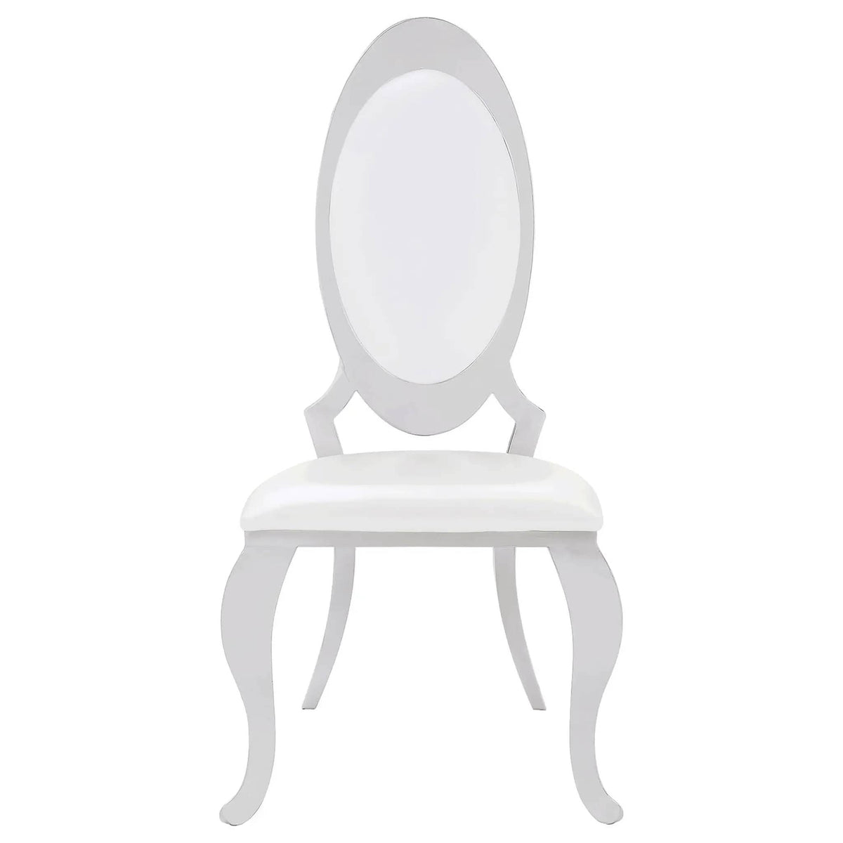 Anchorage Upholstered Dining Chair Cream White (Set of 2) | 22.25 x 27.5 x 44.5 in | Stainless Steel | Dining Room