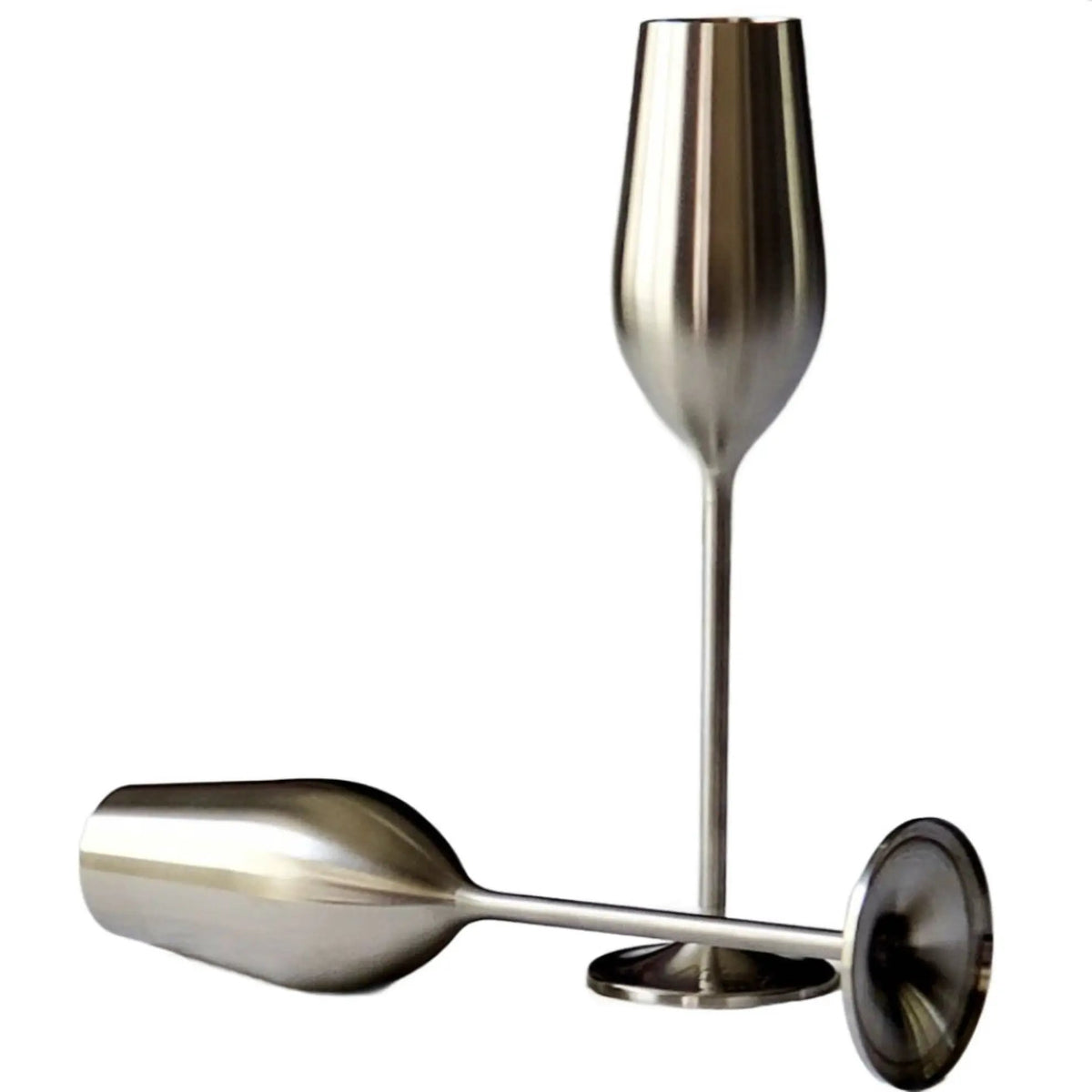 Champagne Flutes | Stainless Steel | Unbreakable Build | Silver Finish