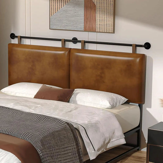 Brown King Size Wall Mounted PU Leather Headboard from PriceLows™