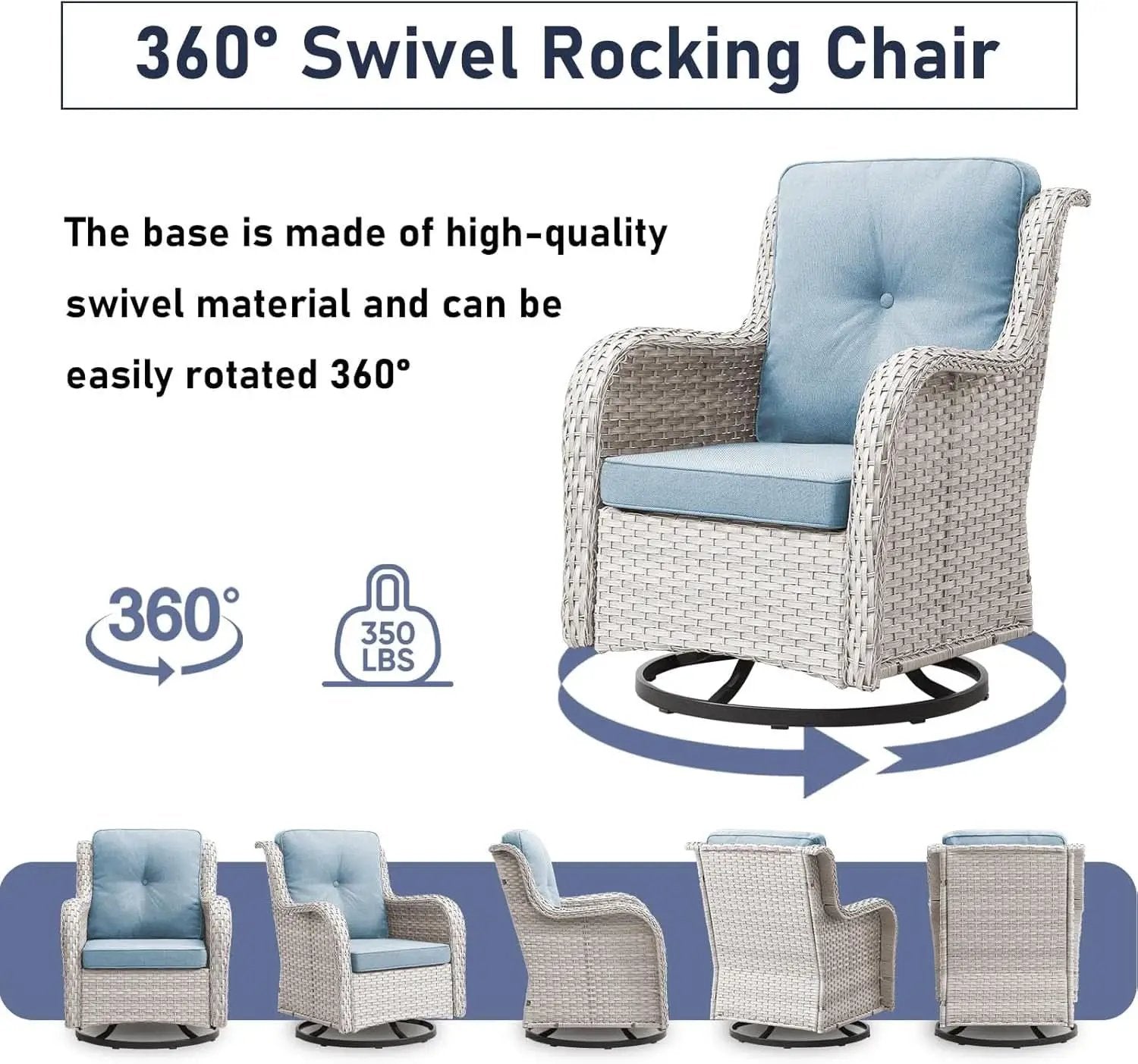 Comfortable 11 Piece Outdoor Furniture Set with Swivel Rockers from PriceLows™