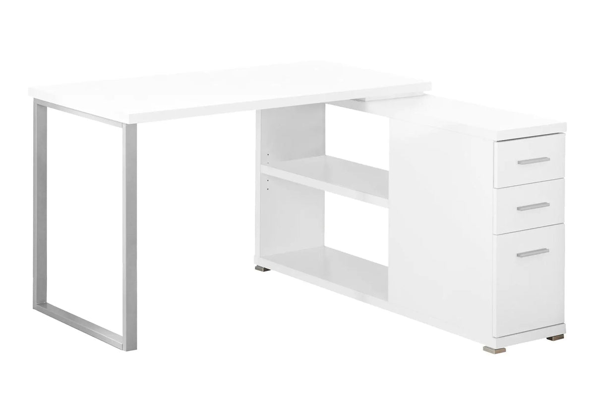 L-Shaped Computer Desk With Drawers | 47.25 Inch Width | Left Or Right Setup | Three Drawers